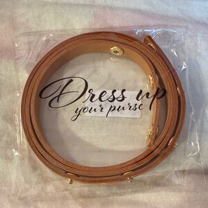 Dress Up Your Purse Tan Leather Crossbody Strap with Gold Hardware